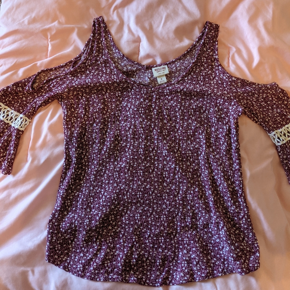 Pretty peekaboo shoulder blouse